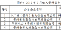  7月貴州電力市場(chǎng)主體目錄售電公司名單：中廣核、<font color=