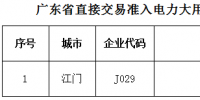 廣東第三十一批直接交易準入電力大用戶名單
