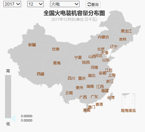 2017年全國電力發(fā)電，電力裝機(jī)版圖