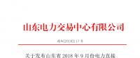 山東2018年9月份電力直接交易(雙邊協(xié)商)結(jié)果:成交電量132.38萬(wàn)兆瓦時(shí)