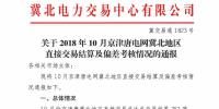 2018年10月京津唐電網(wǎng)冀北地區(qū)直接交易結算及<font color=