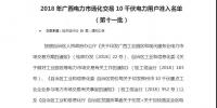 轉(zhuǎn)發(fā)自治區(qū)工信委《2018年廣西電力市場(chǎng)化交易10千伏電力用戶準(zhǔn)入名單(第十一批)》的通知