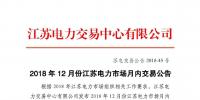 2018年12月份江蘇電力市場(chǎng)月內(nèi)交易公告