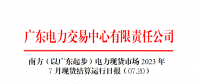 2023年7月20日南方（以廣東起步）電力現(xiàn)貨市場結(jié)算運(yùn)行日報(bào)